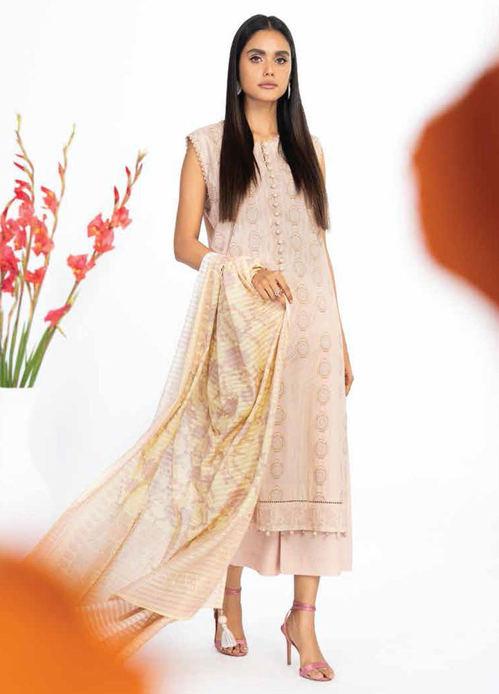 Al Karam Printed Lawn Suits Unstitched 3 Piece AK23SSL SS-37-23-Beige - Summer Collection