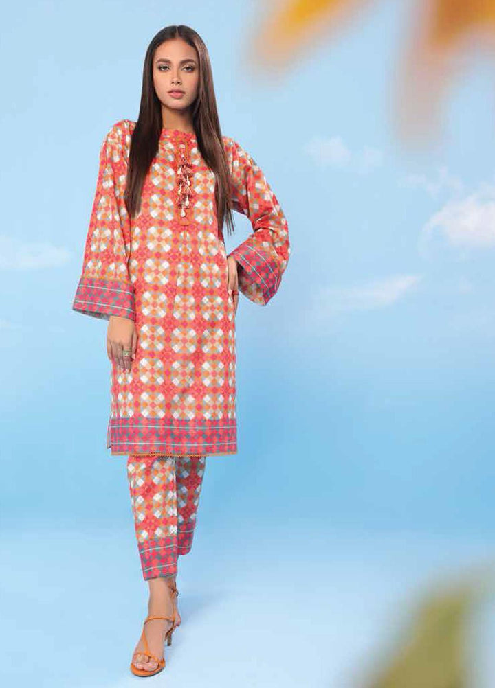 Al Karam Printed Lawn Suits Unstitched 2 Piece AK23SSL SS-64-23-Red - Summer Collection