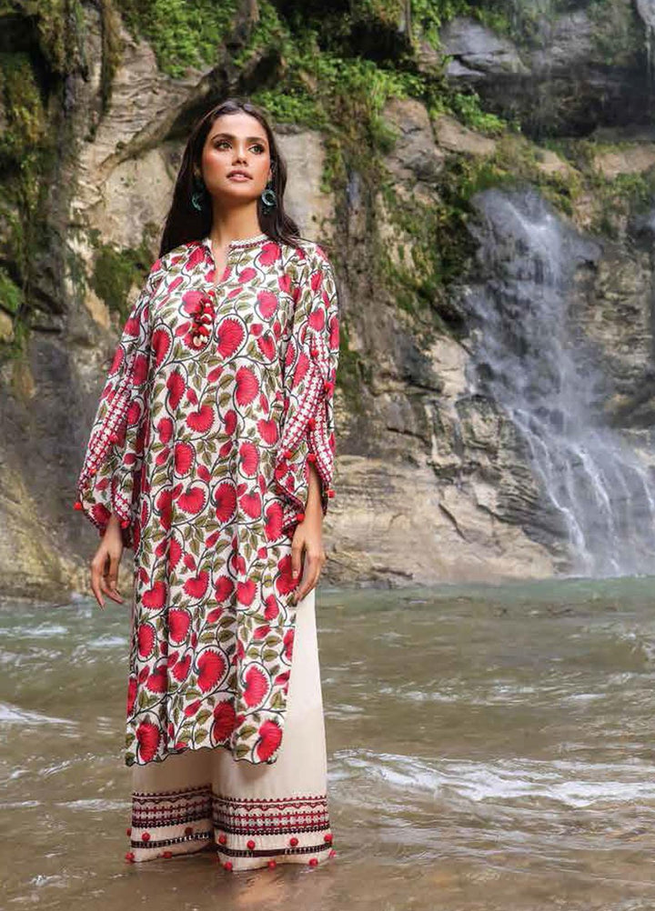 Al Karam Printed Lawn Suits Unstitched 2 Piece AK23SSL SS-40-2-23-Off White - Summer Collection