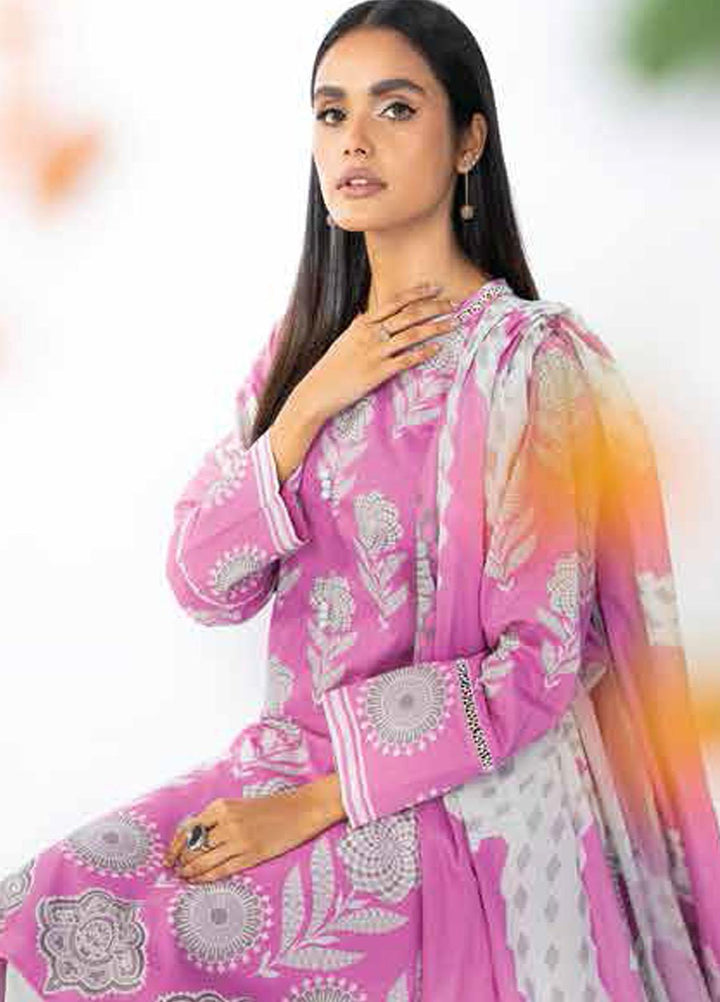 Al Karam Printed Lawn Suits Unstitched 2 Piece AK23SSL SS-51-23-Pink - Summer Collection