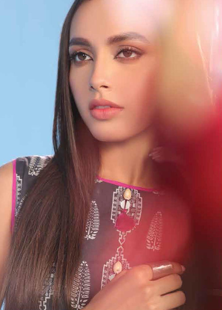 Al Karam Printed Lawn Suits Unstitched 2 Piece AK23SSL SS-52-23-Black - Summer Collection