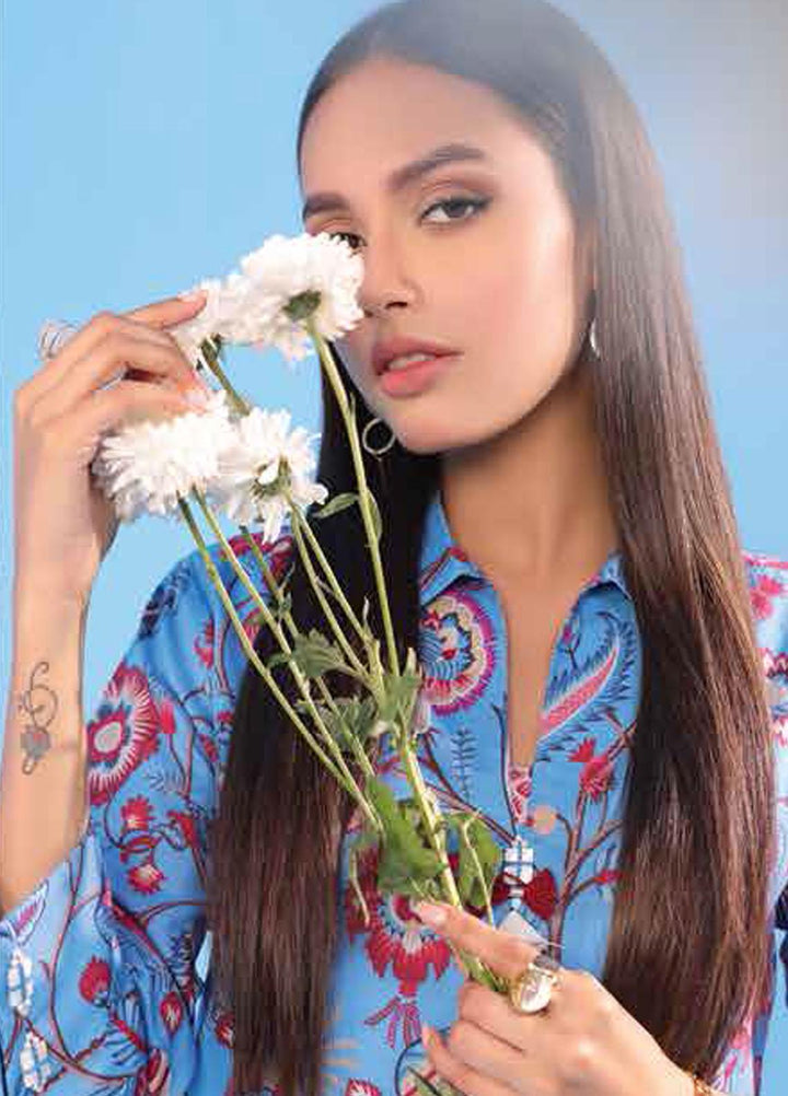 Al Karam Printed Lawn Suits Unstitched 2 Piece AK23SSL SS-63-23-Blue - Summer Collection