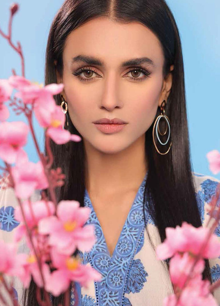 Al Karam Printed Lawn Suits Unstitched 3 Piece AK23SSL SS-35-23-White - Summer Collection