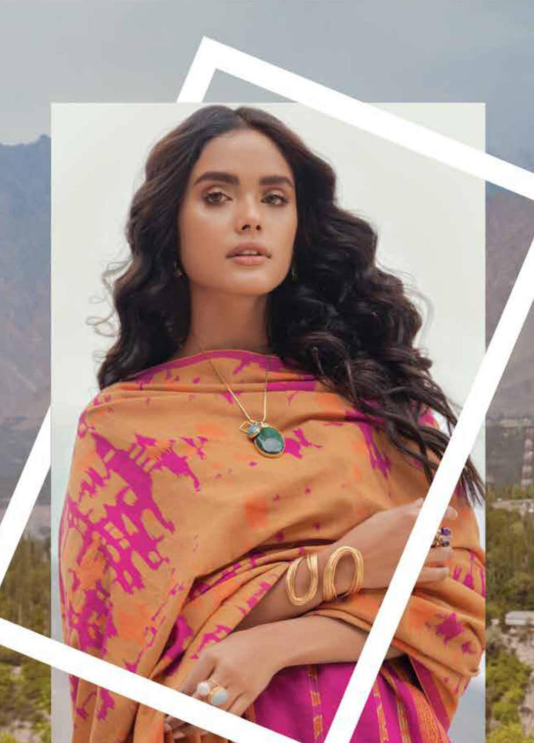 Al Karam Printed Khaddar Suits Unstitched 3 Piece AK21W FW-2.1-21 Pink - Winter Collection