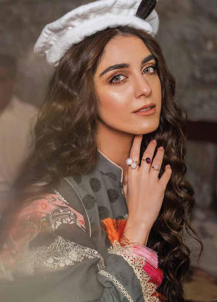 Al Karam Embroidered Jacquard Suits Unstitched 3 Piece AK21W FW-23.1-21 Grey - Winter Collection