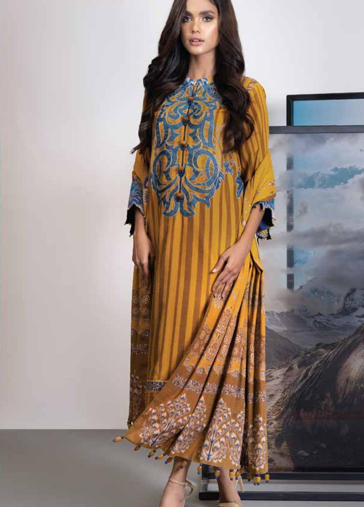 Al Karam Embroidered Khaddar Suits Unstitched 3 Piece AK21W FW-24-21 Yellow - Winter Collection