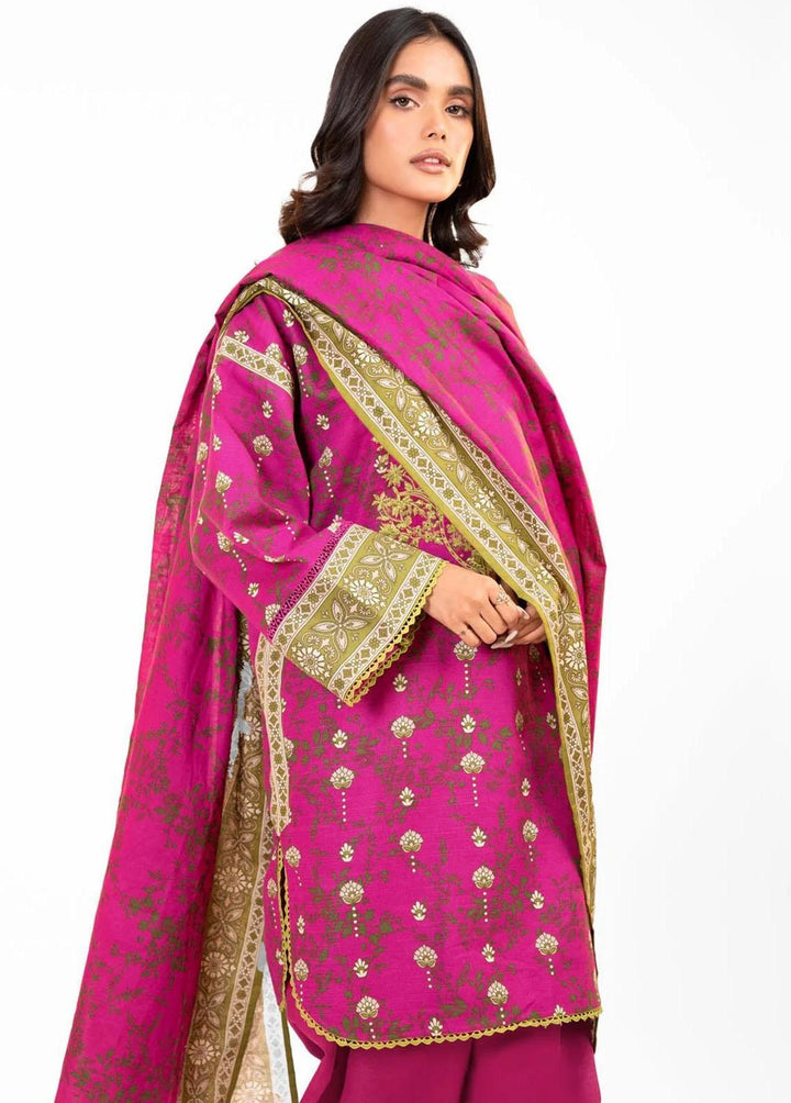 Al Karam Embroidered Khaddar Suits Unstitched 3 Piece AK22W FW-17.1-22-Magenta - Winter Collection
