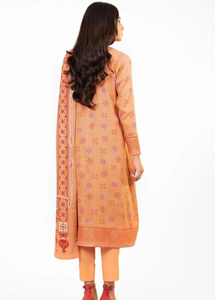 Al Karam Printed Viscose Suits Unstitched 3 Piece AK22W FW-26.1-22-Peach - Winter Collection