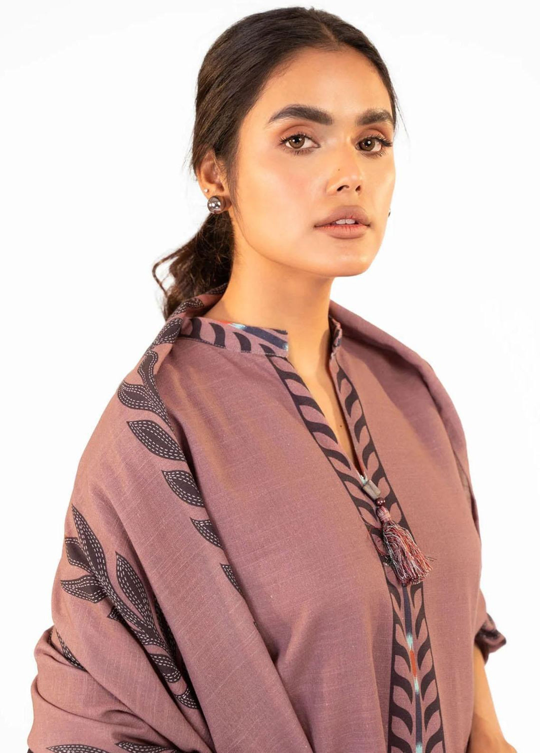 Al Karam Printed Khaddar Suits Unstitched 3 Piece AK22W FW-27-22-Pink - Winter Collection