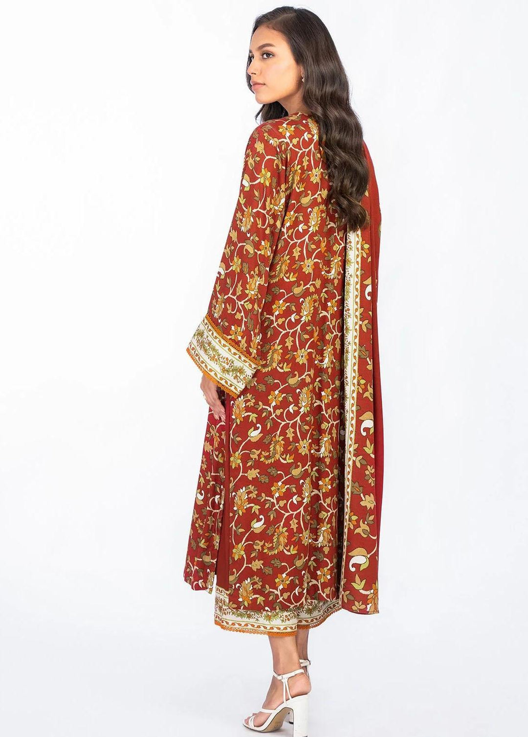 Al Karam Printed Viscose Suits Unstitched 3 Piece AK22W FW-27.1-22-Red - Winter Collection