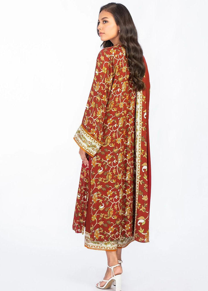 Al Karam Printed Viscose Suits Unstitched 3 Piece AK22W FW-27.1-22-Red - Winter Collection