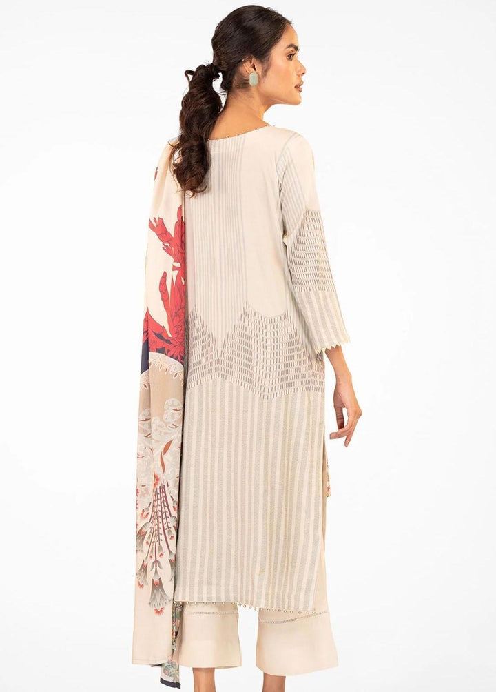 Al Karam Printed Viscose Suits Unstitched 3 Piece AK22W FW-34-22-Cream - Winter Collection