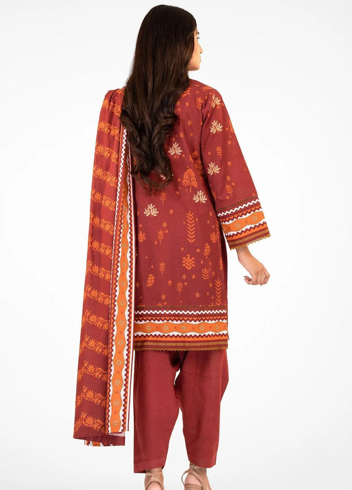 Al Karam Printed Khaddar Suits Unstitched 2 Piece AK22W FW-44.1-22-Red - Winter Collection