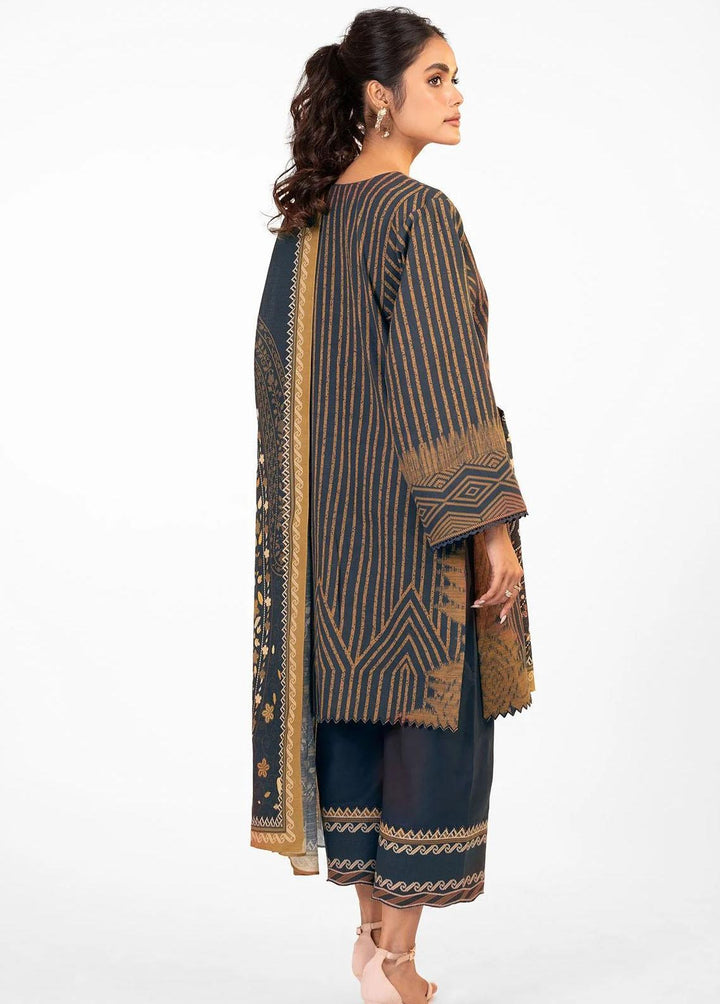 Al Karam Printed Khaddar Suits Unstitched 2 Piece AK22W FW-52-22-Yellow - Winter Collection