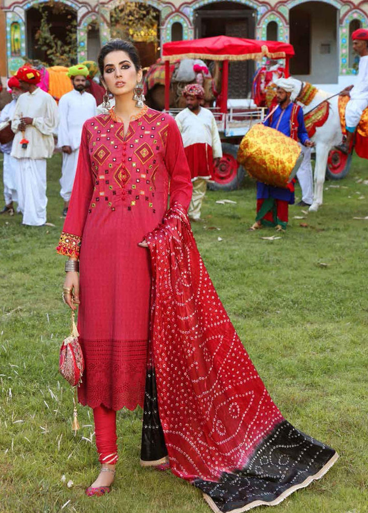Bandhani By Al Zohaib Embroidered Lawn Suits Unstitched 3 Piece AZ21B 02 Sheesh Mahal - Summer Collection