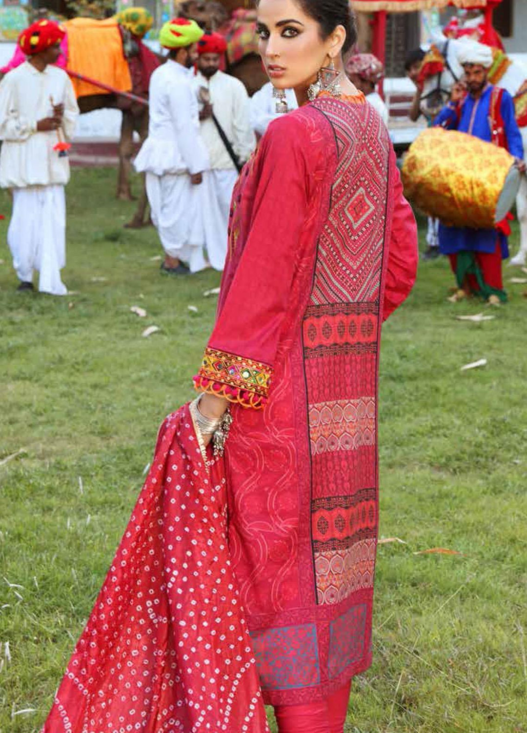 Bandhani By Al Zohaib Embroidered Lawn Suits Unstitched 3 Piece AZ21B 02 Sheesh Mahal - Summer Collection