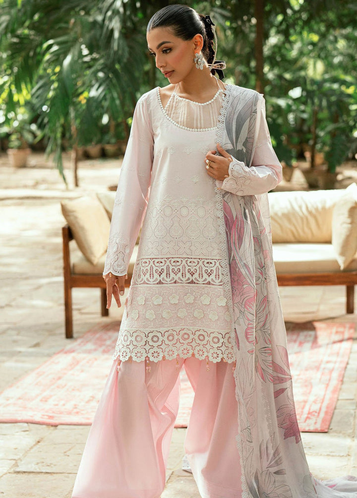 Al Zohaib Embroidered Schiffly Suits Unstitched 3 Piece AZ25LK D-07 - Summer Collection