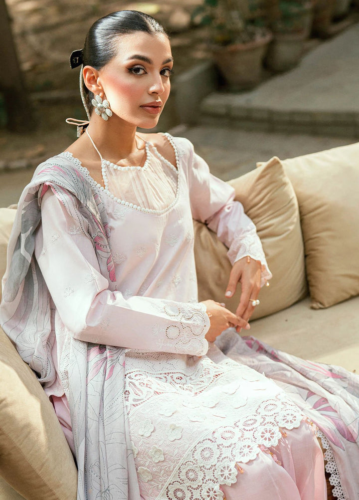 Al Zohaib Embroidered Schiffly Suits Unstitched 3 Piece AZ25LK D-07 - Summer Collection
