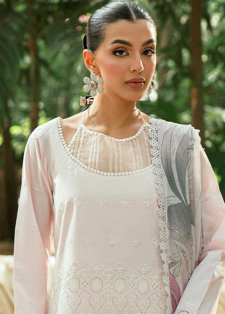 Al Zohaib Embroidered Schiffly Suits Unstitched 3 Piece AZ25LK D-07 - Summer Collection