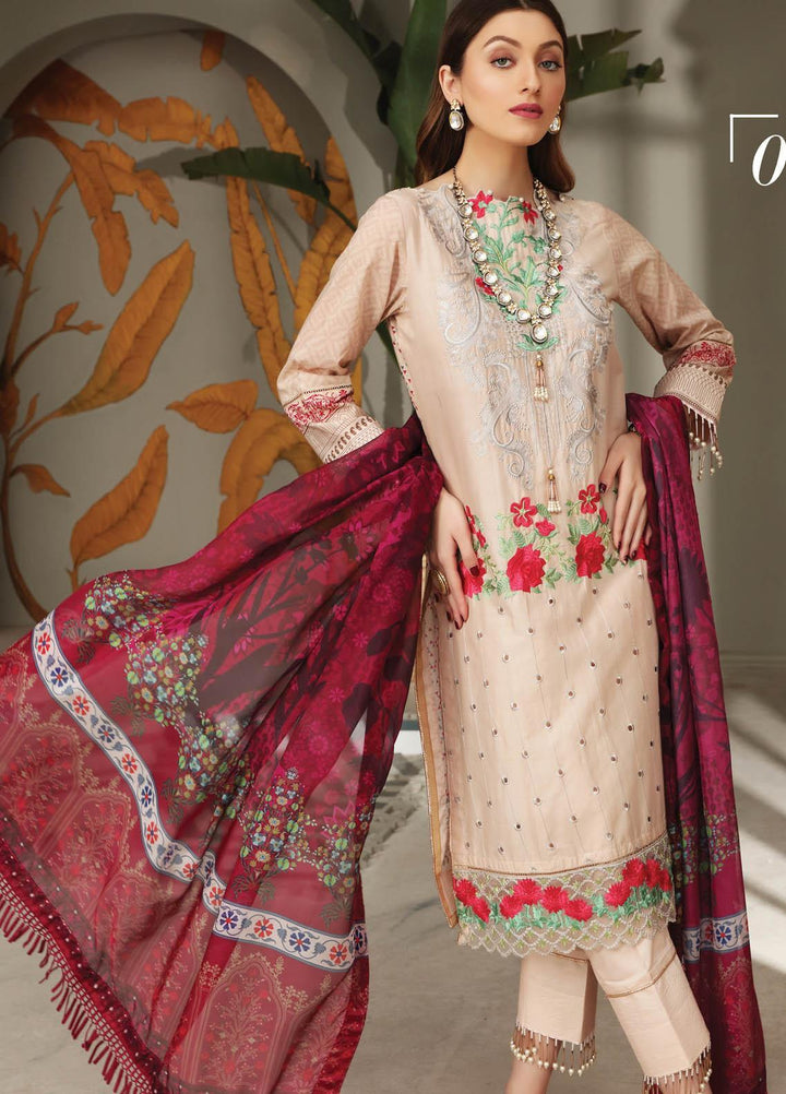 Festive Hues By Al Zohaib Embroidered Lawn Suits Unstitched 3 Piece AZ21FH 01 - Festive Collection