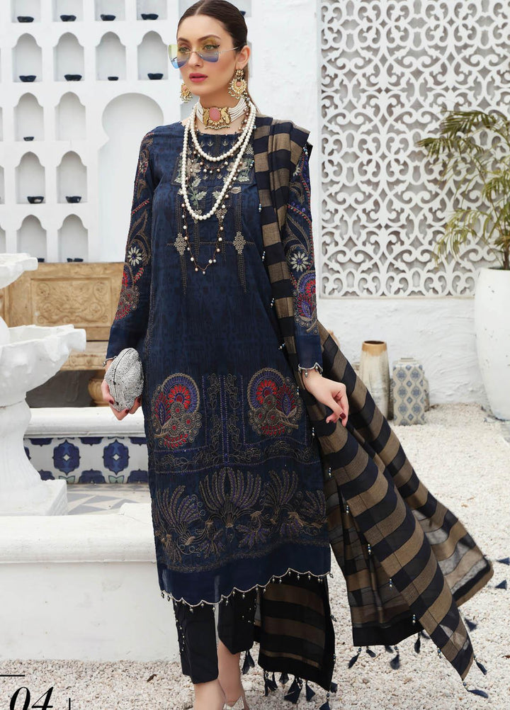 Festive Hues By Al Zohaib Embroidered Lawn Suits Unstitched 3 Piece AZ21FH 04 - Festive Collection