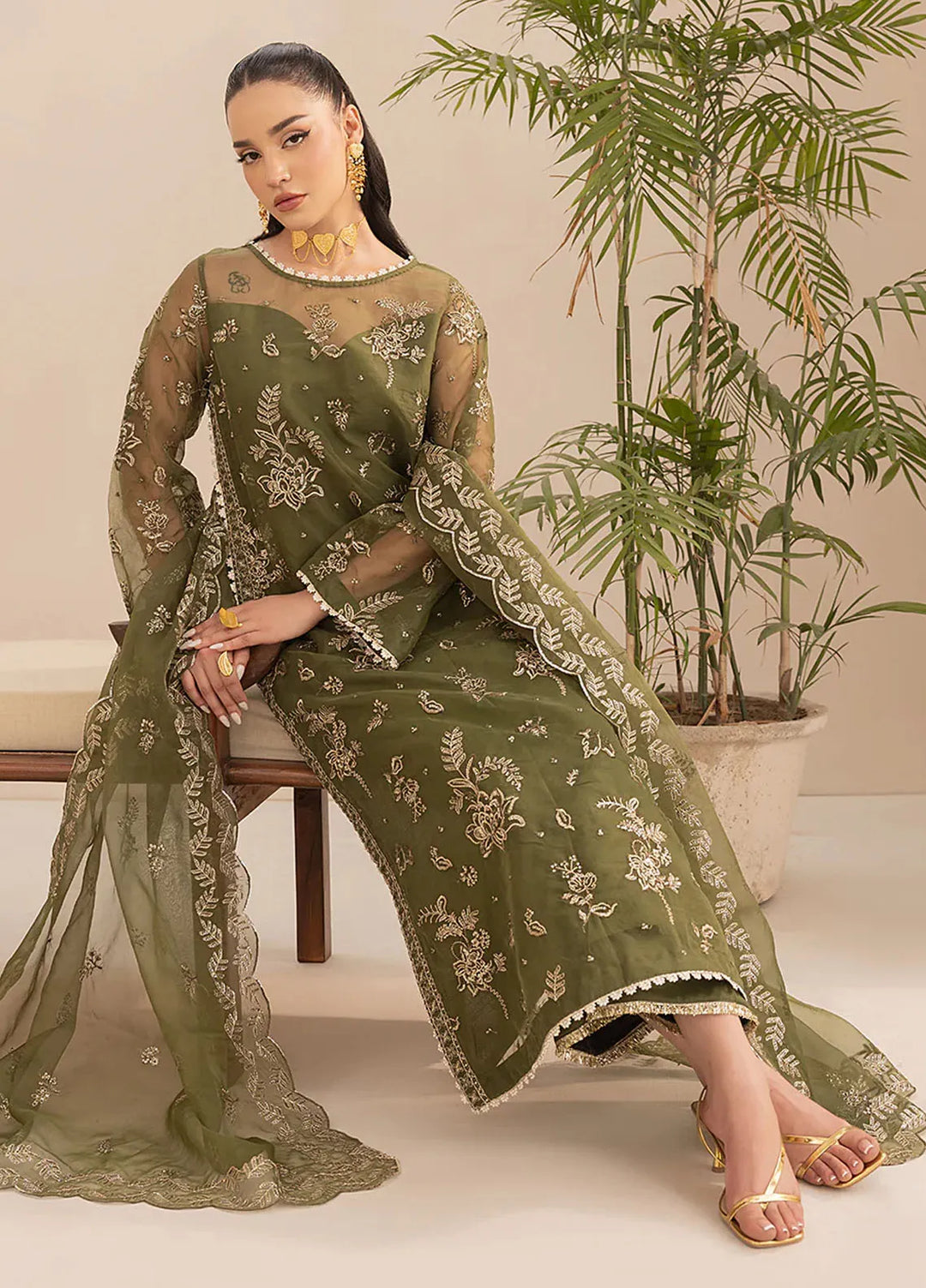 Aleen Pret Embroidered Organza 3 Piece Suit Amelie