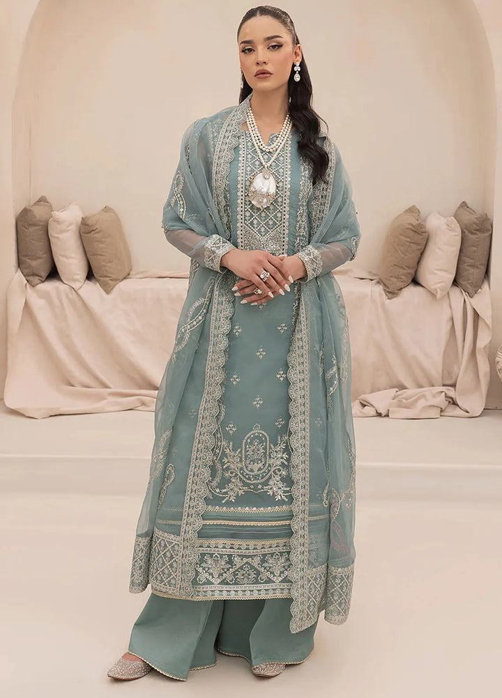 Aleen Pret Embroidered Organza 3 Piece Suit Cristal