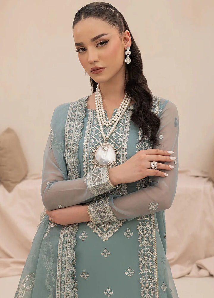 Aleen Pret Embroidered Organza 3 Piece Suit Cristal