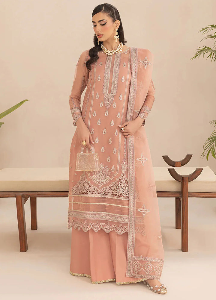 Aleen Pret Embroidered Organza 3 Piece Suit Rouge