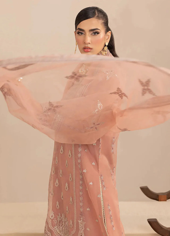 Aleen Pret Embroidered Organza 3 Piece Suit Rouge