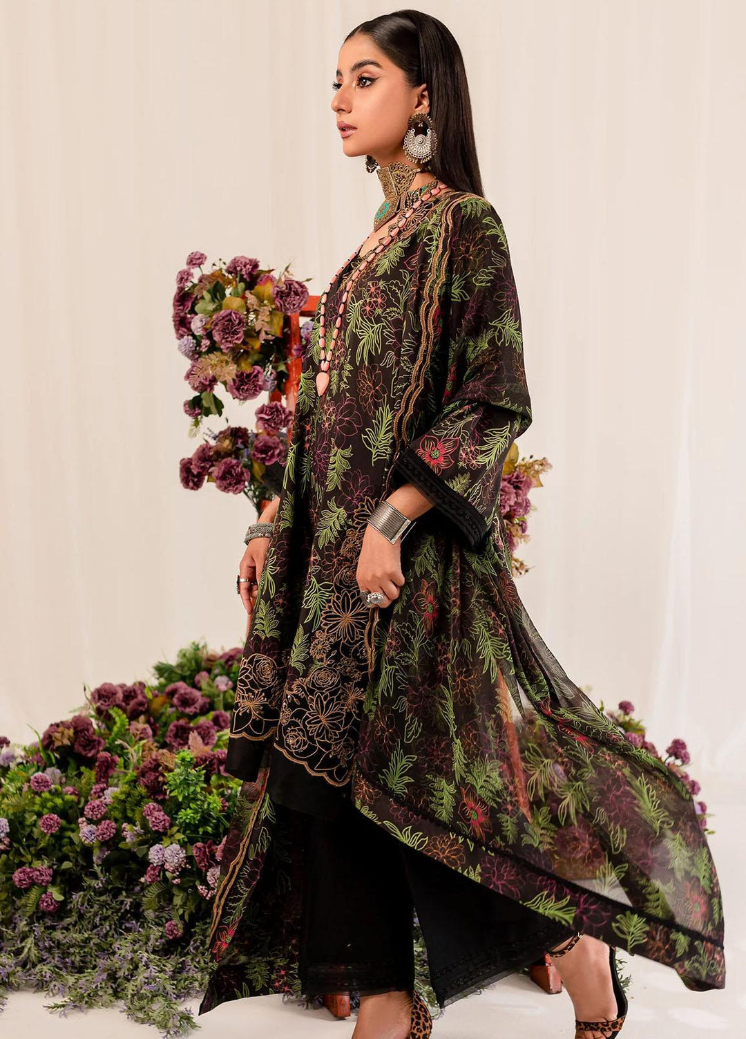 Aleena By Maryum N Maria Embroidered Lawn Suits Unstitched 3 Piece MNM23AL MLFD160 Maha - Formal Collection