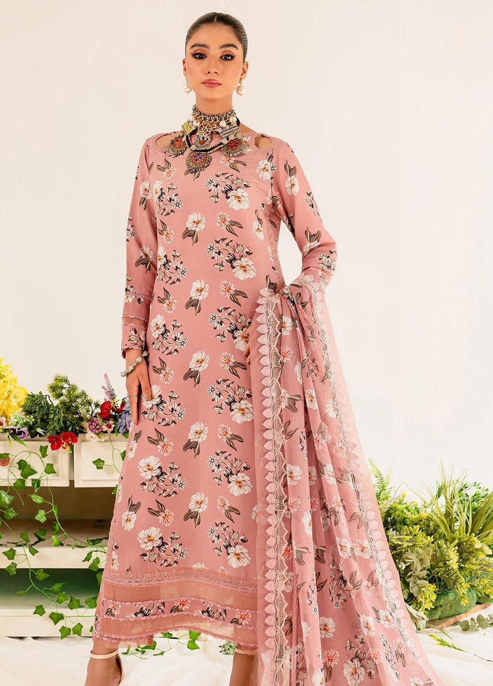 Aleena By Maryum N Maria Embroidered Lawn Suits Unstitched 3 Piece MNM23AL MLFD163 Rose - Formal Collection