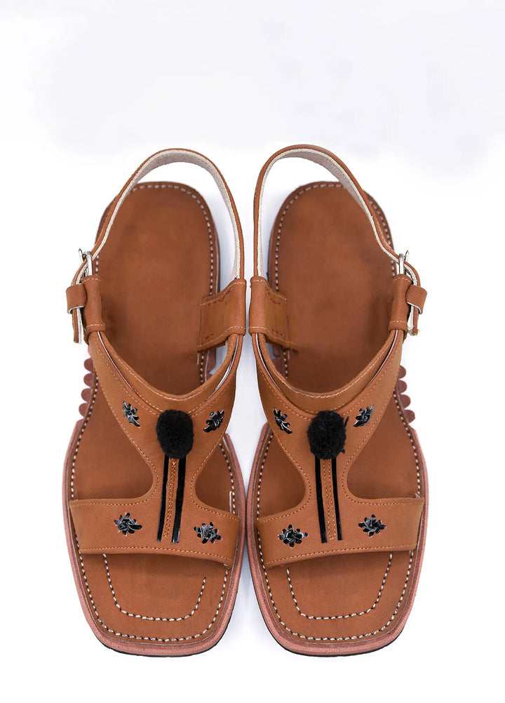Alf Yay Plain Karachi Brown Peshawri Chappal AY FW15