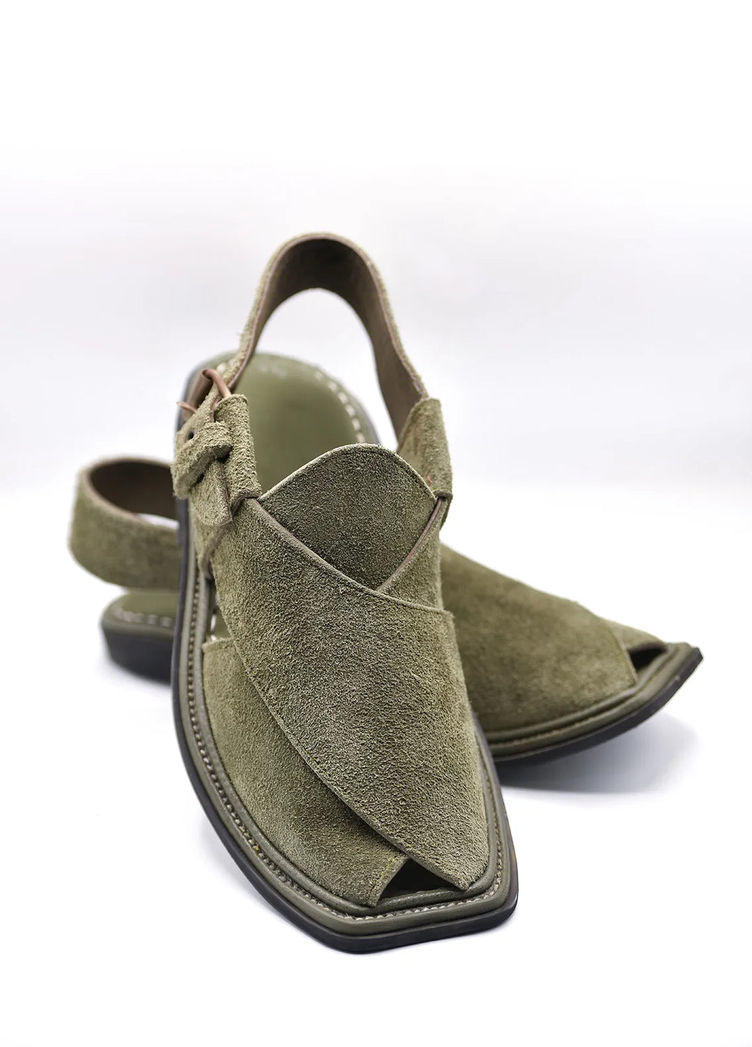 Alf Yay Plain Karachi Green Peshawri Chappal AY FW16