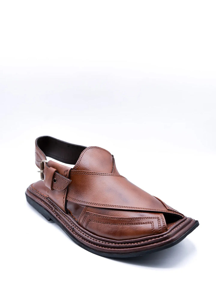 Alf Yay Textured Peshawar Zalmi Brown Texture Peshawri Chappal AY FW 20