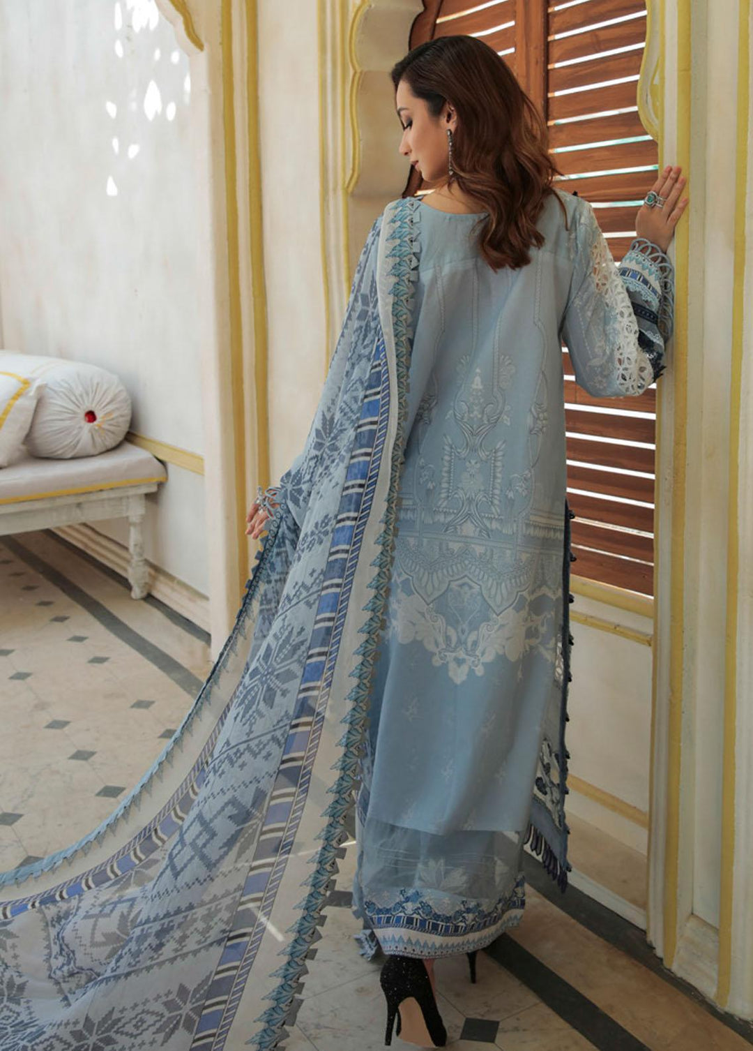 Alif By AJR Couture Embroidered Lawn Suits Unstitched 3 Piece AJR22F AFL-02 EMILIA - Festive Collection