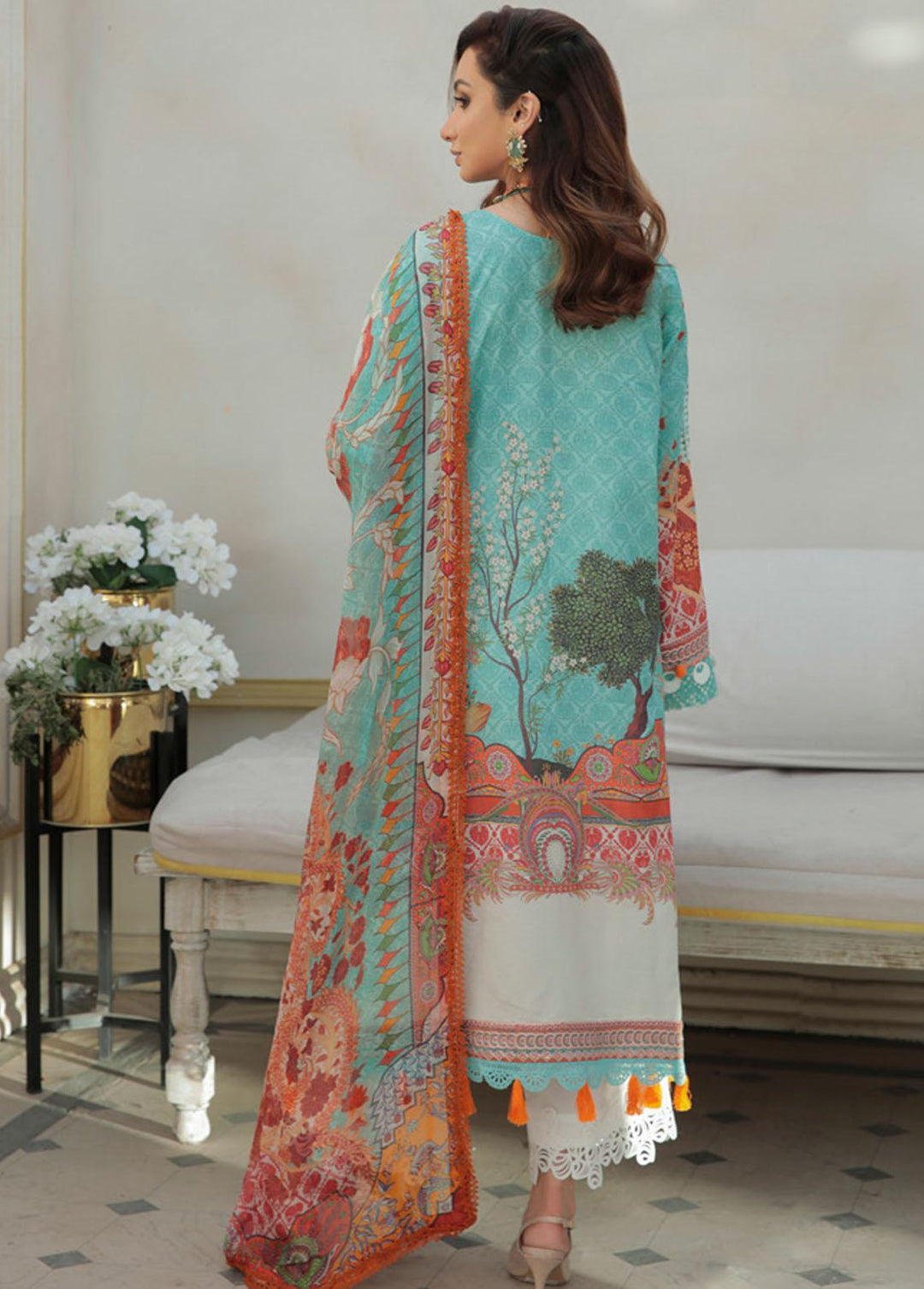 Alif By AJR Couture Embroidered Lawn Suits Unstitched 3 Piece AJR22F AFL-07 LUNA - Festive Collection