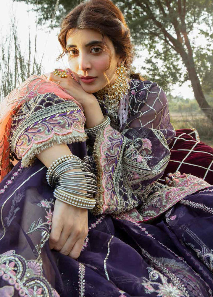 Alif by AJR Couture Embroidered Organza Suits Unstitched 3 Piece AJR22GK AGK-05 Rehbar - Wedding Collection