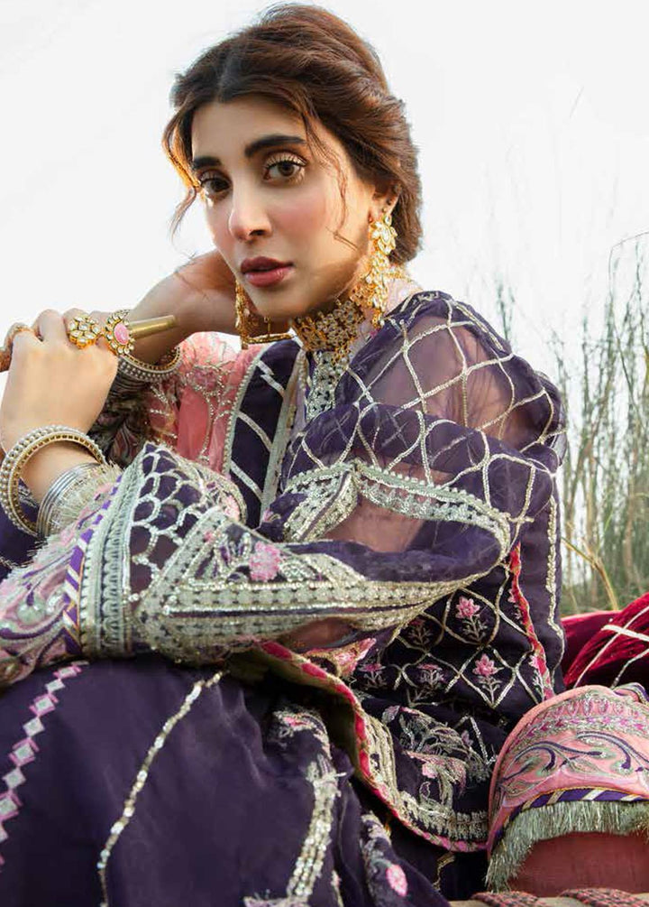 Alif by AJR Couture Embroidered Organza Suits Unstitched 3 Piece AJR22GK AGK-05 Rehbar - Wedding Collection