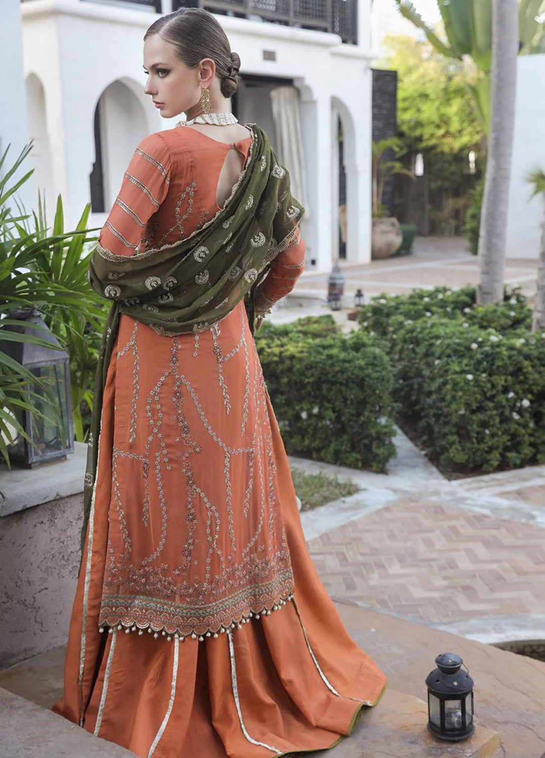 Alif By AJR Couture Embroidered Chiffon Suits Unstitched 4 Piece AJR23AL ALC-03 Flora - Luxury Collection