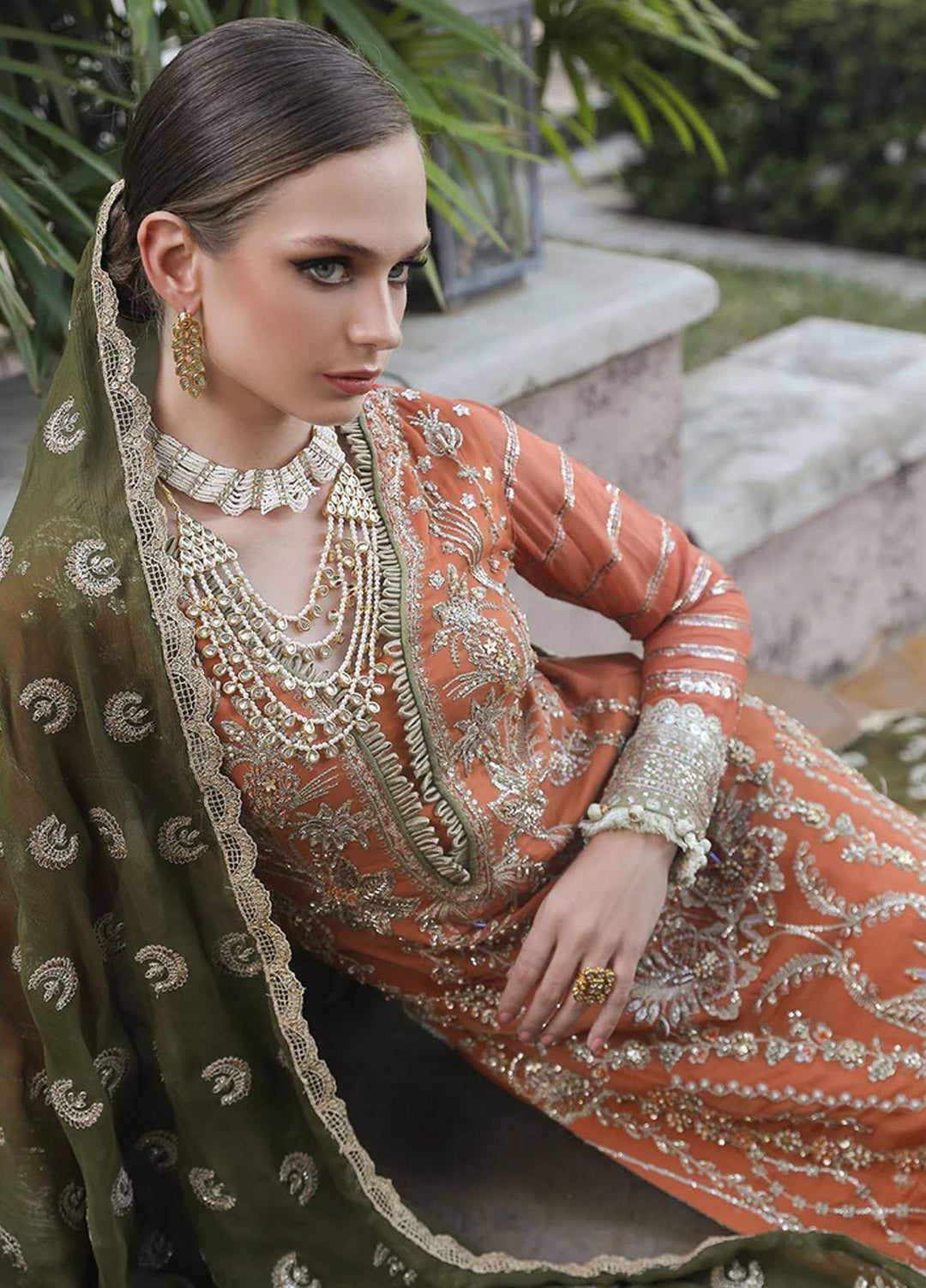 Alif By AJR Couture Embroidered Chiffon Suits Unstitched 4 Piece AJR23AL ALC-03 Flora - Luxury Collection