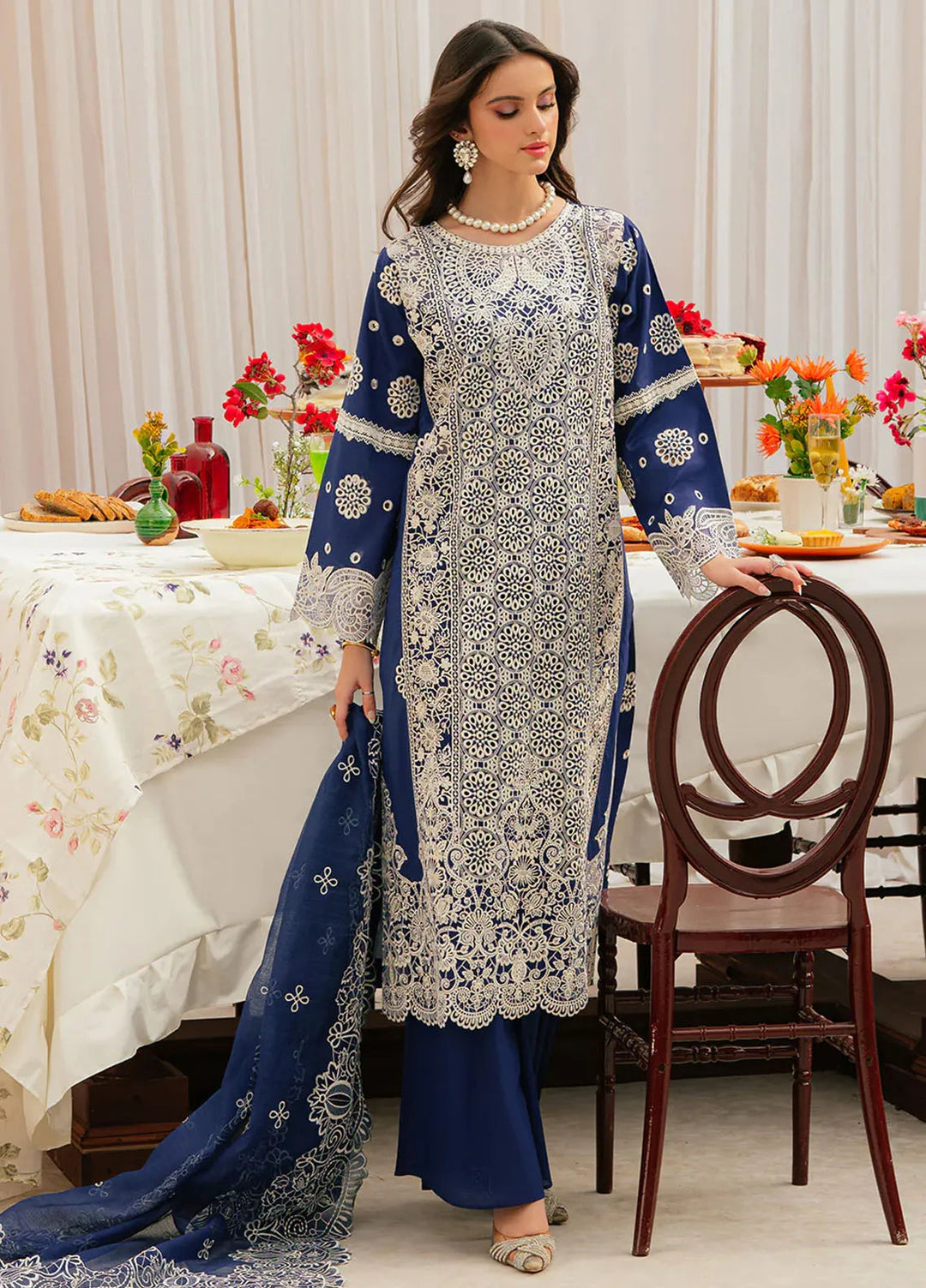 Allenura By Mahnur Embroidered Lawn Suits Unstitched 3 Piece MN24A D-01 Elysium - Luxury Collection