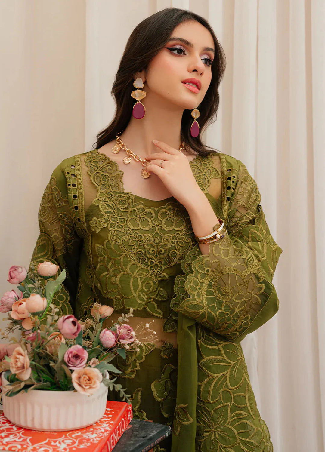 Allenura By Mahnur Embroidered Lawn Suits Unstitched 3 Piece MN24A D-06 Reverie - Luxury Collection