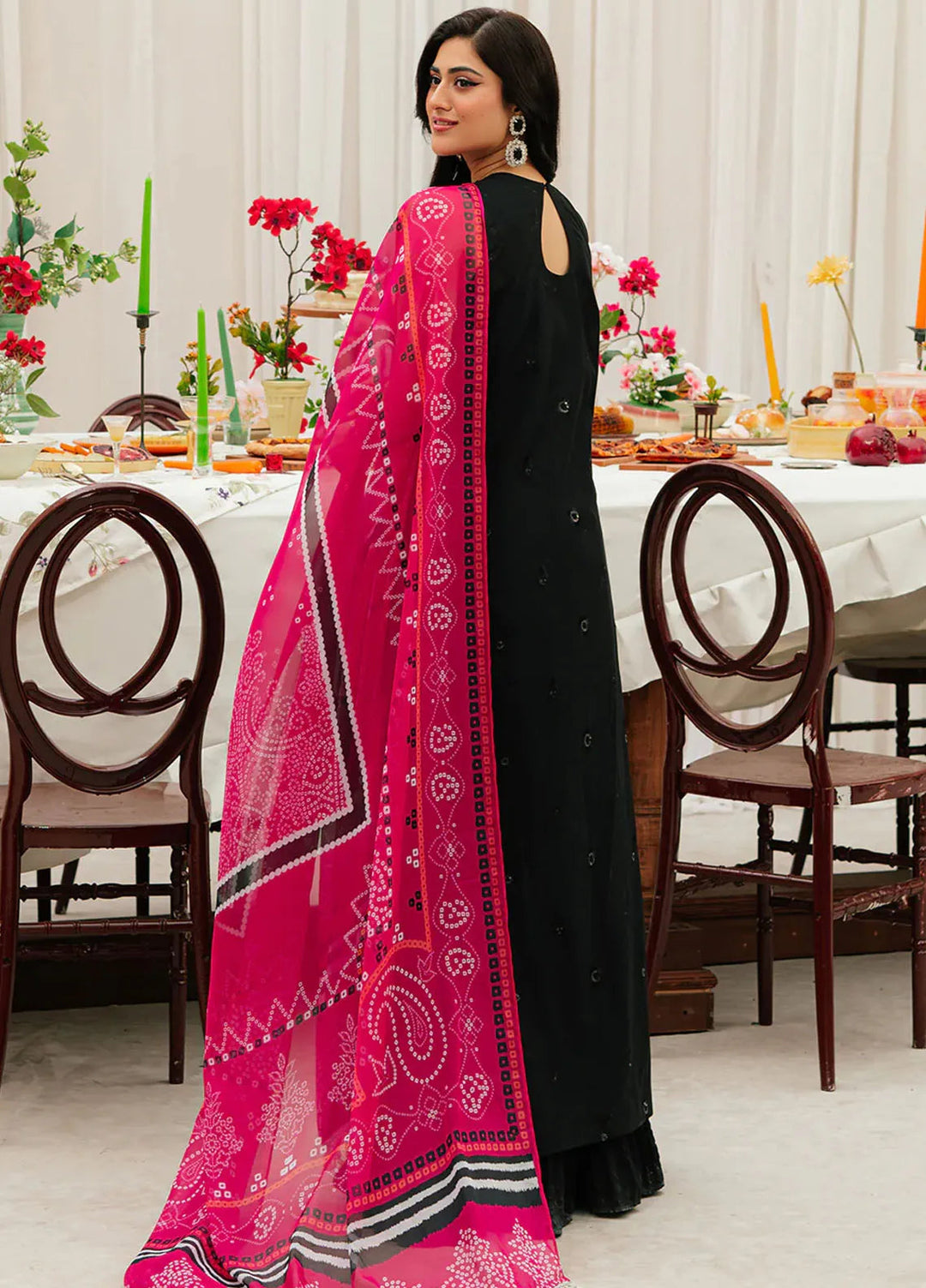 Allenura By Mahnur Embroidered Lawn Suits Unstitched 3 Piece MN24A D-11 Mocha - Luxury Collection