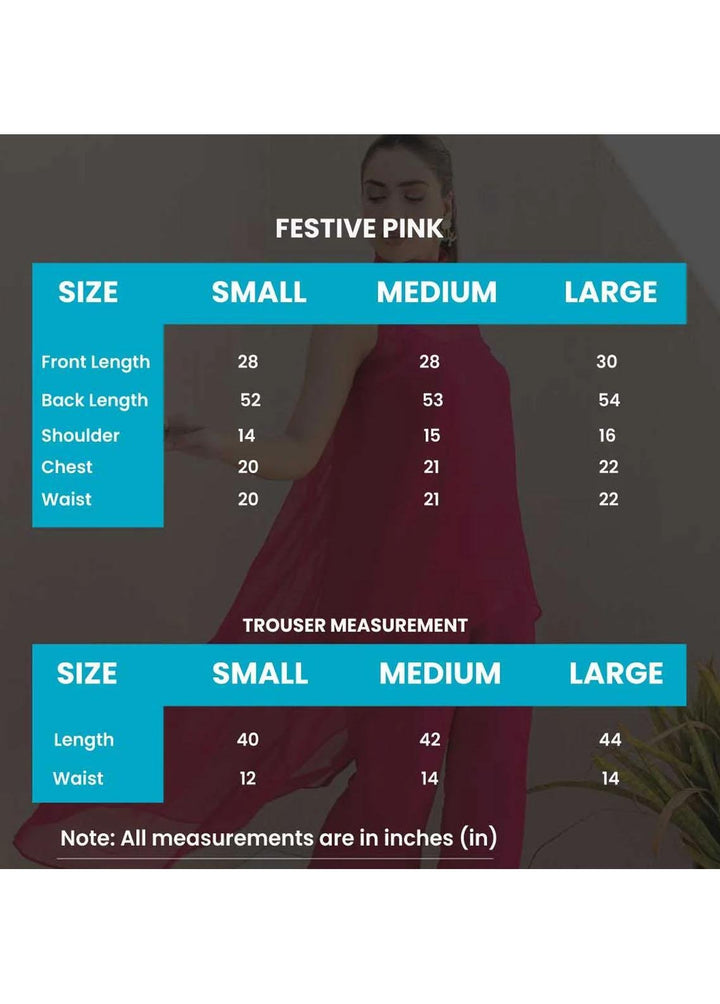 Jooray Kapray Pret  Chiffon 2 Piece Suit JK23A Festive Pink