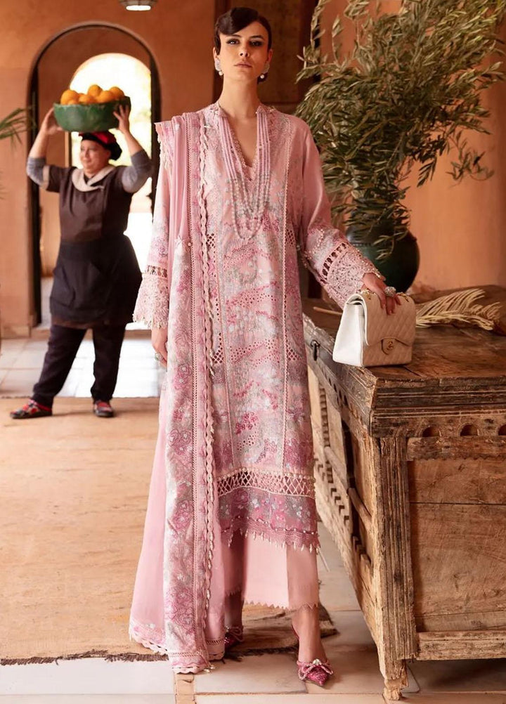 Amaani By Republic Womenswear Embroidered Lawn Suits Unstitched 3 Piece RW23A D-1B Azalea - Luxury Eid Collection