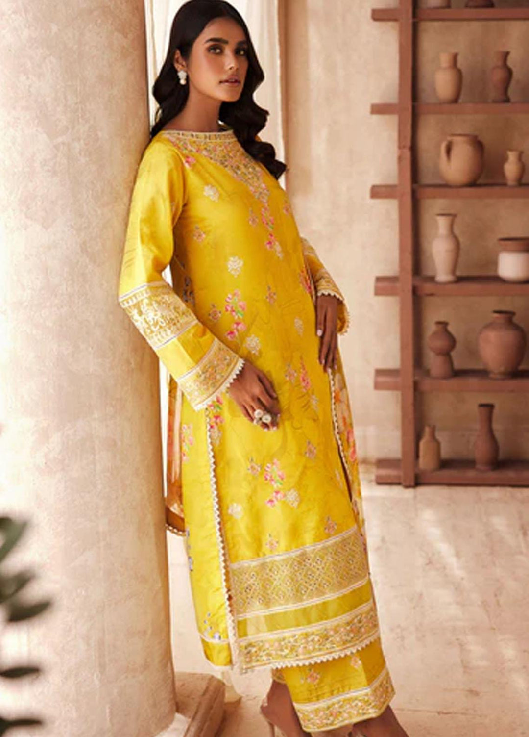 Amal By Motifz Embroidered Lawn Suits Unstitched 3 Piece MT23AM 3741-Elie - Summer Collection