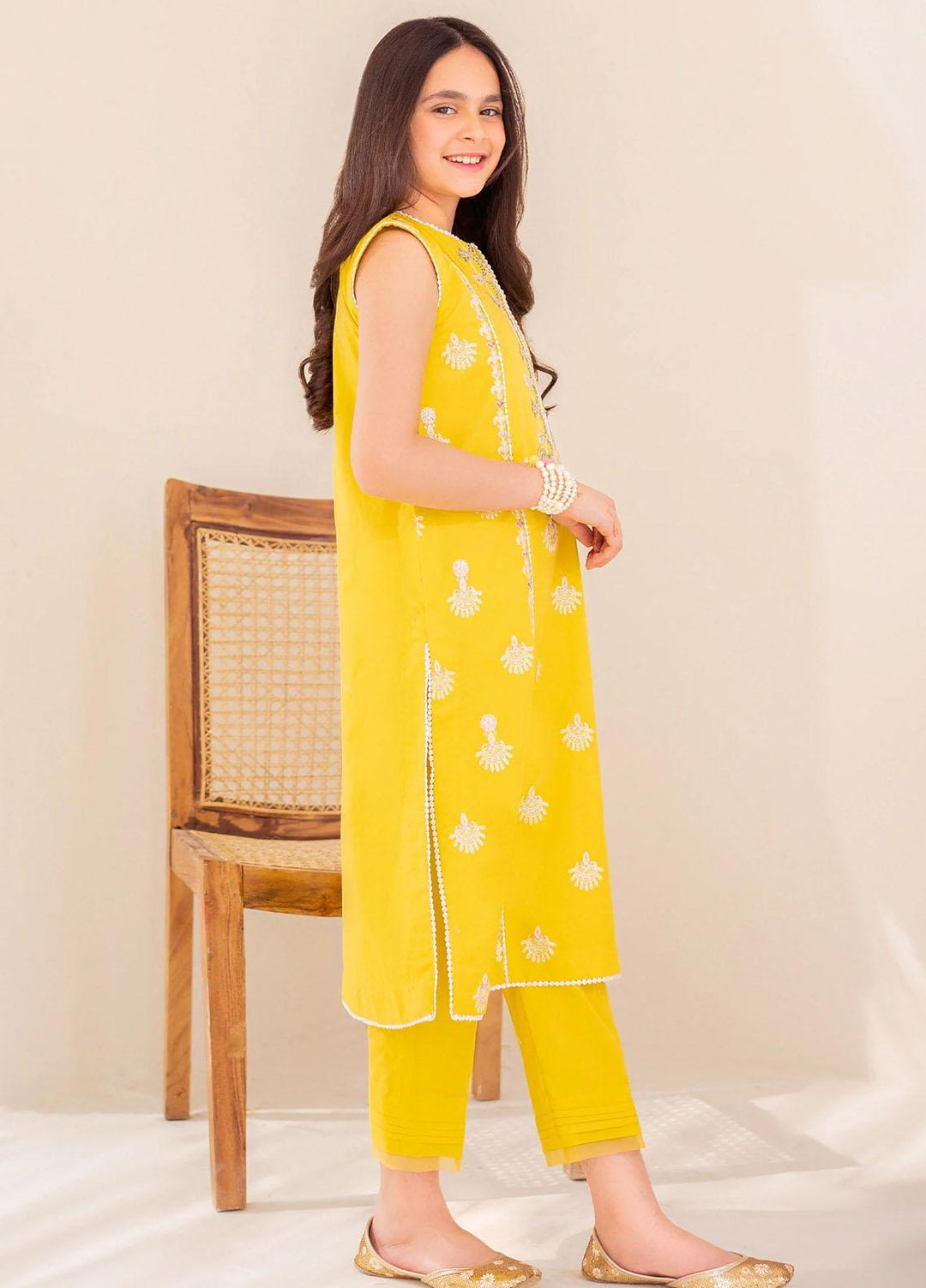 Maryum N Maria Lawn Casual 2 Piece Suit for Girls -  MNM23AK MKD0113 MUSTARD VOIRE