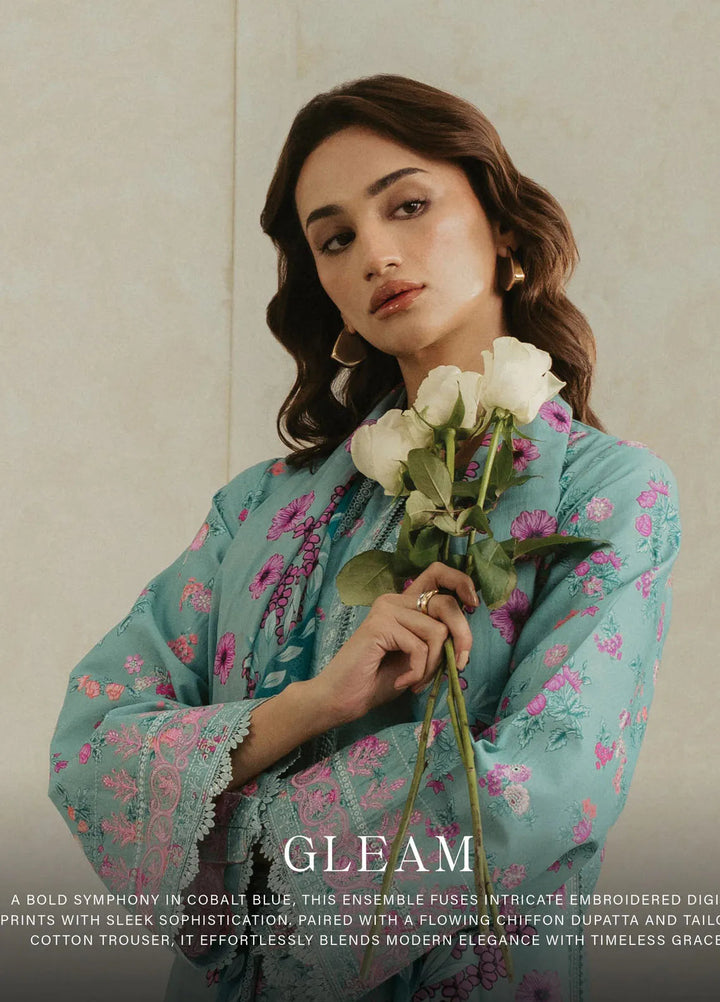 Amore by Ayzel Embroidered Lawn Suit Unstitched 3 Piece AAF25AS D-07 Gleam - Summer Collection