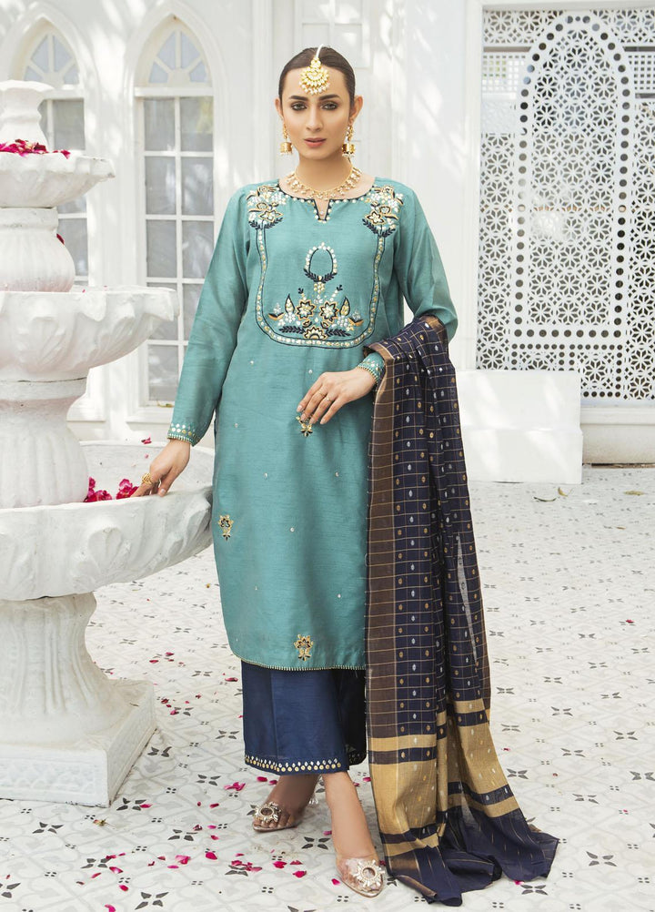 Amsin Attire Luxury Pret Embroidered Cotton Net Ready to Wear (RTW) AAR22FE A6